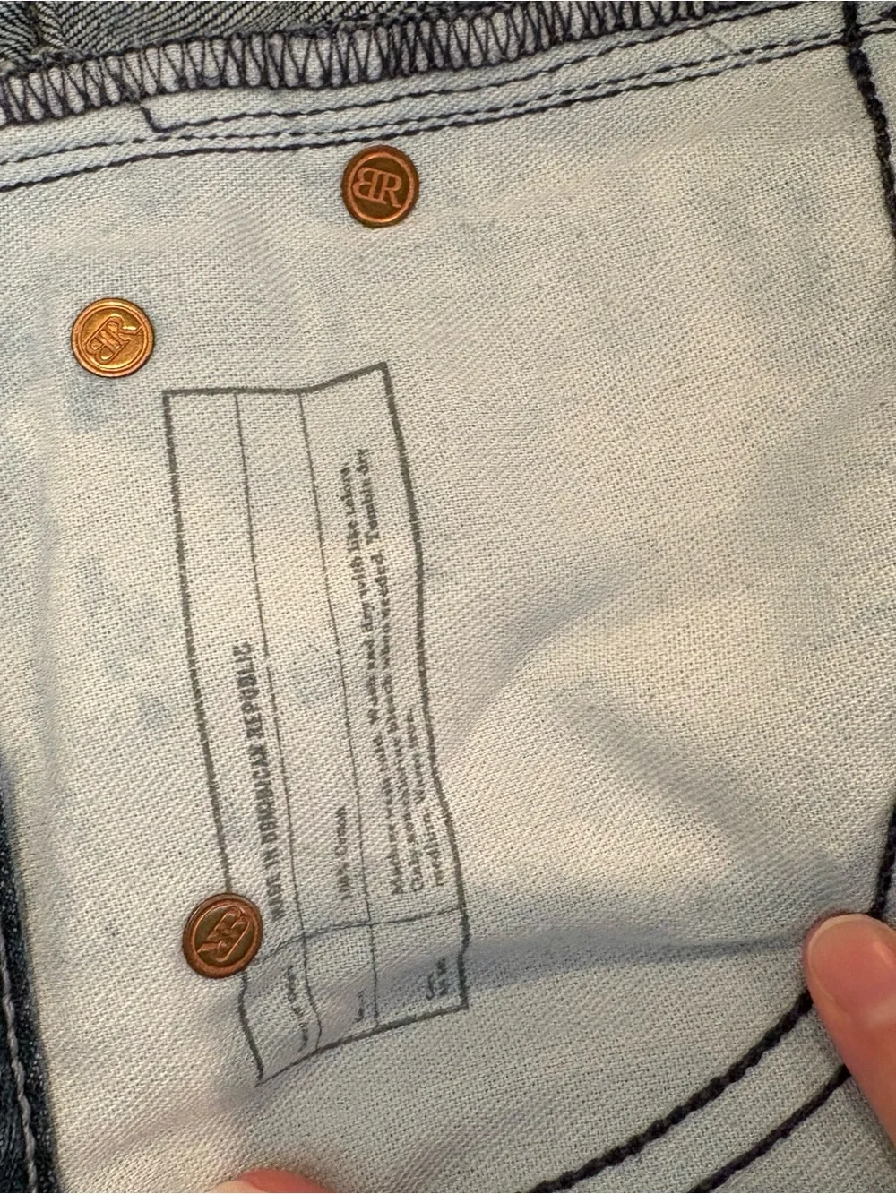 Men’s Distressed Blue Jeans - Classic Dark Wash Straight Leg 32 2009 EUC Vintage